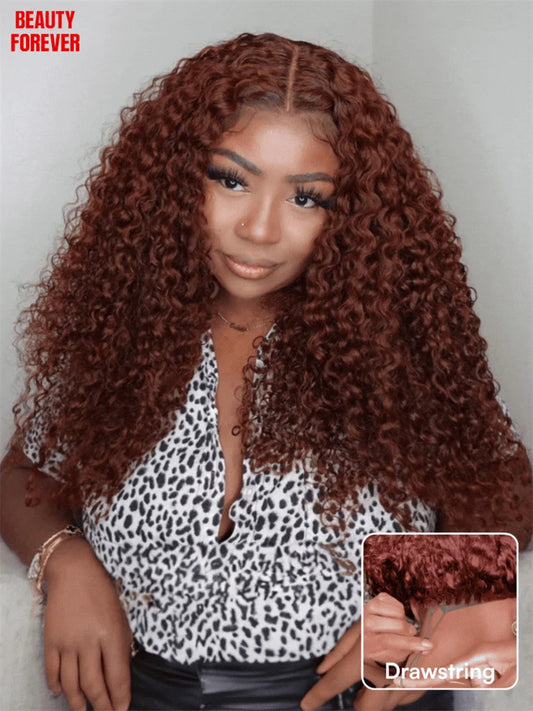 Reddish Brown Curly Wig – Bye Bye Knots, Pre Cut Lace