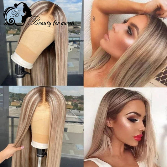 Ginger Straight 13x4 Transparent Lace Front Wig – 100% Brazilian Human Hair 180% Density
