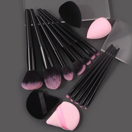 16pc Professional Makeup Brush Set - Foundation, Blush, Concealer, Bronzer & Eyebrow Brushes