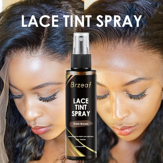100ml Lace Tint Spray for Wigs,Hold Natural Root Touch Up Hair Spray,Long Lasting Lace Melt Spray,Fast-Drying Adhesive Spray