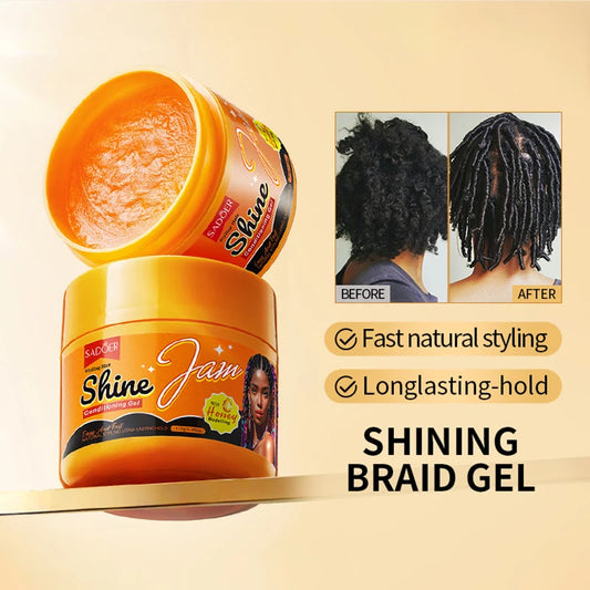 SADOER Shine Hair Gel Hair Styling Gel Edges Control Smooth Easy Braid Hair Conditioner Gel For Hair Curly Care