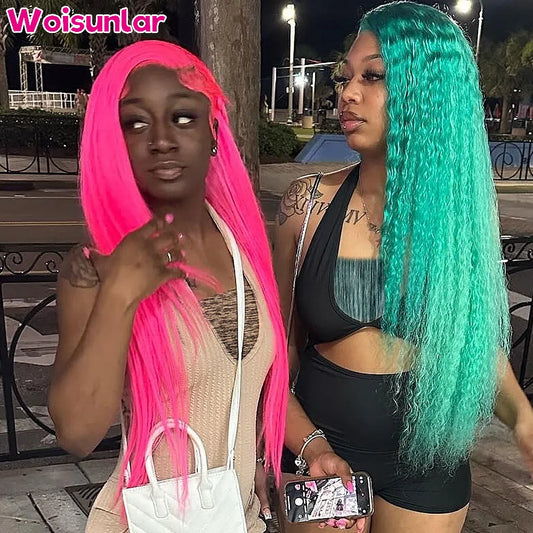 Light Green Lace Front Human Hair Wigs Water Wave Transparent Lace 13x4 13x6 Front Wigs Human hair for Women human hair 100%