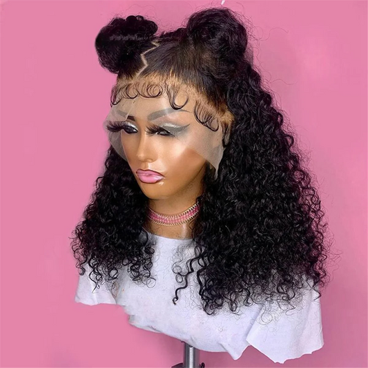 AB51 Short Curly Wig Curly Lace Front Wig Women Pre-Pulled Brazilian Curls Lace Front Wig