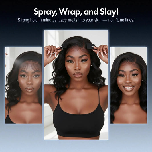 Lace Wig Melting Edge Band, 3 Pcs Non-Slip Adjustable Elastic Band for Lace Wigs Baby Hair Custom Fit with Velcro Comfortable