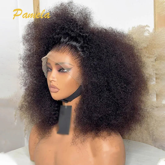 Kinky Curly wigs Human Hair Wig 4x4 Transparent Lace 13x4 Lace Frontal Wigs Glueless Wig Full Wigs Ready To Wear For Woman